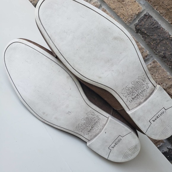 Bed Stu Goodman Brown Distressed Leather Canvas Oxford Shoe Lace Up Cap Toe 9.5 main image 6
